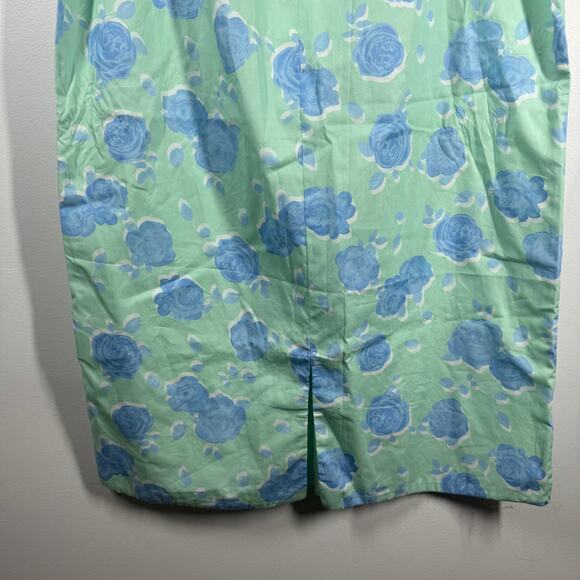 Collective The Label Pencil Midi Skirt Women XL Mint Blue Floral NWT Spring - Picture 4 of 9